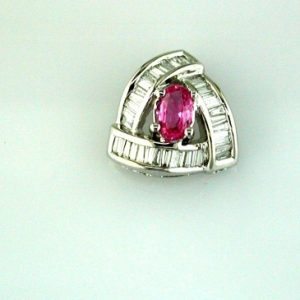DIAMOND &PINK SAPPHIRE PENDANT