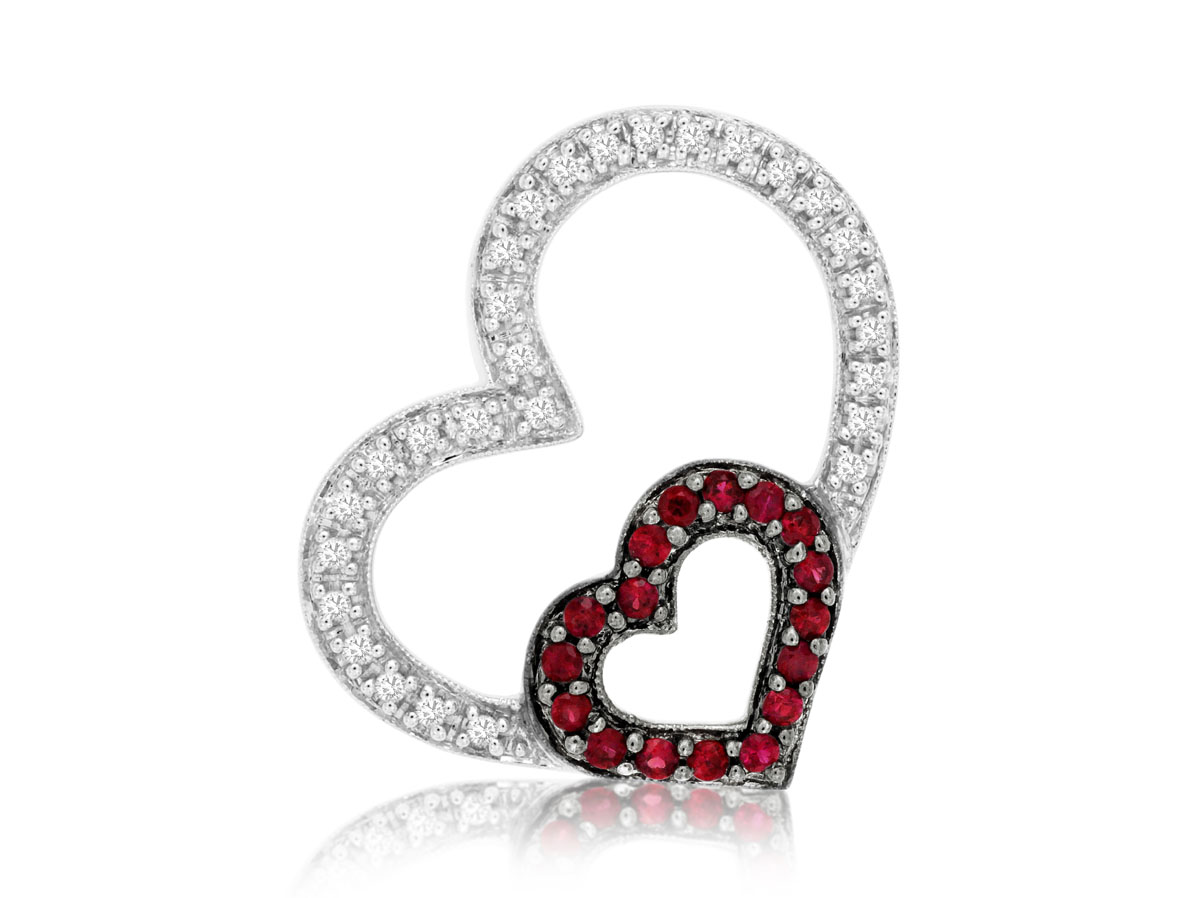 RUBY & DIA HEART PENDANT