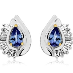 TANZANITE & DIAMOND EARRING