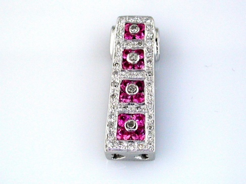 DIAMOND &PINK SAPPHIRE PENDANT