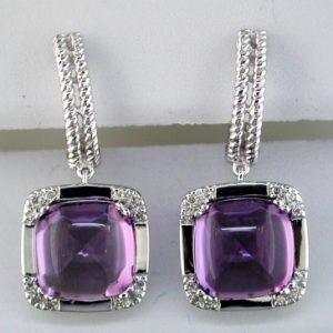 AMETHYST & DIAMOND EARRING
