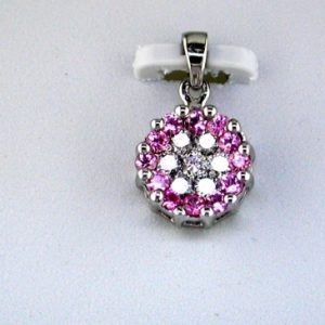 DIAMOND &PINK SAPPHIRE PENDANT