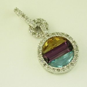 DIAMOND & MULTI COLOR PENDANT