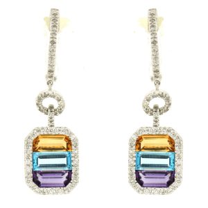 DIAMOND & MULTI COLOR EARRING