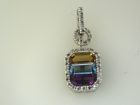 DIAMOND & MULTI COLOR PENDANT