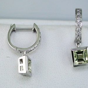 DIAMOND & LEMON QUARTZ EARRING