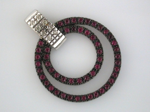 RUBY & DIA CIRCLE PENDANT