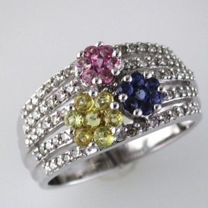 DIAMOND & MULTI COLOR RING