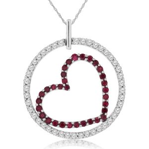 RUBY & DIA HEART PENDANT