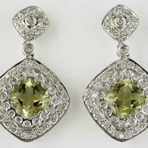 LEMON QUARTZ & DIAMOND EARRING