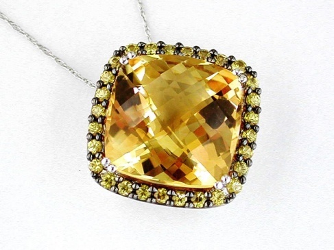 YELLOW 'SP' & CITRINE PENDANT