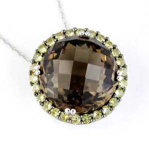 YS & SMOKY QUARTZ PENDANT