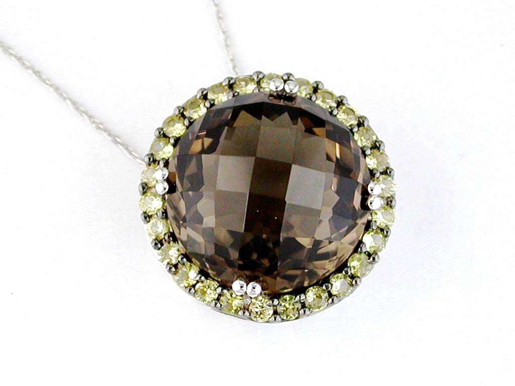 YS & SMOKY QUARTZ PENDANT
