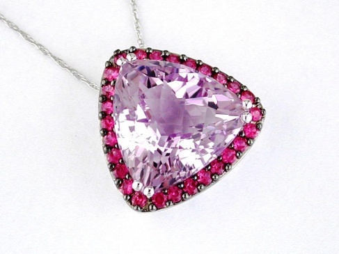 PINK 'SP' & AMETHYST PENDANT