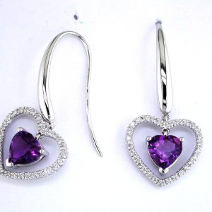 AMETHYST & DIAMOND EARRING