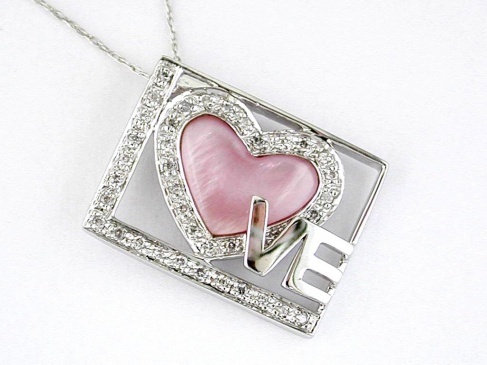 DIAMON & PINK 'SP' PENDANT