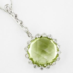 DIAMOND &LEMON QUARTZ PENDANT