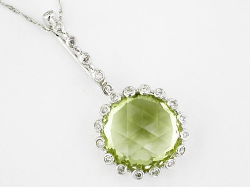 DIAMOND &LEMON QUARTZ PENDANT