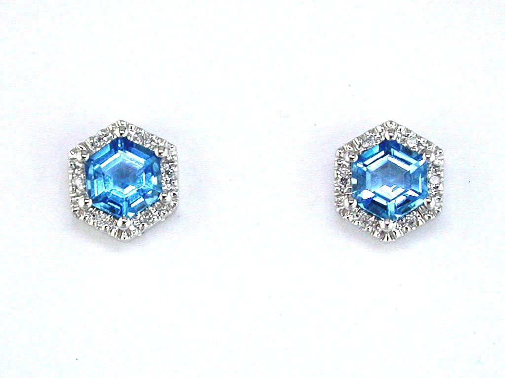BLUE TOPAZ & DIAMOND EARRING