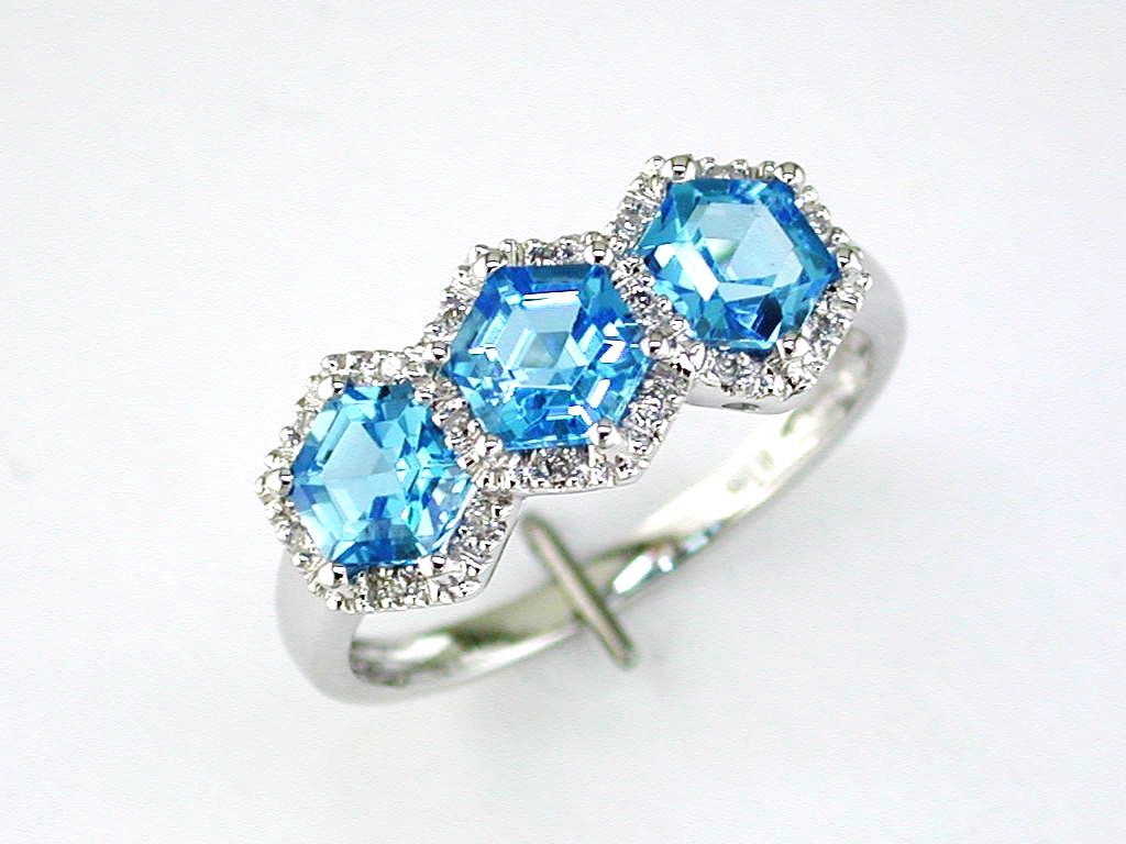 DIAMOND BLUE TOPAZ RING