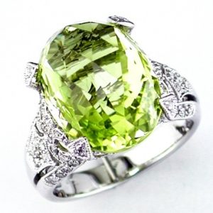 DIAMOND & LEMON QUARTZ RING