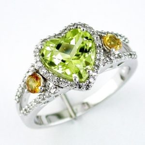 DIAMOND & LEMON QUARTZ RING