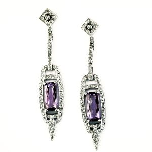AMETHYST & DIAMOND EARRING