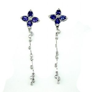 TANZANITE & DIAMOND EARRING
