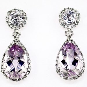 DIAMOND & PINK AM EARRING