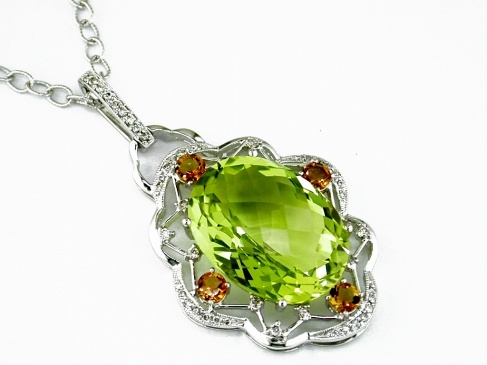 DIAMOND &LEMON QUARTZ PENDANT