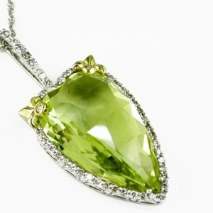DIAMOND &LEMON QUARTZ PENDANT