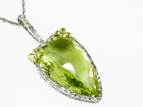 DIAMOND &LEMON QUARTZ PENDANT