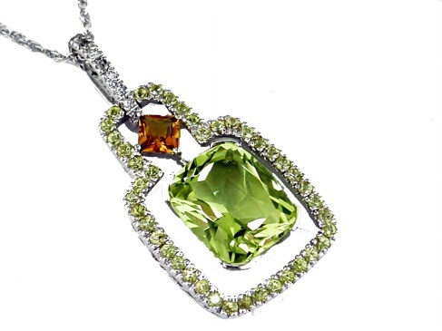 DIAMOND &LEMON QUARTZ PENDANT