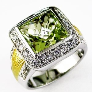 DIAMOND & LEMON QUARTZ RING