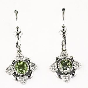 DIAMOND & LEMON QUARTZ EARRING