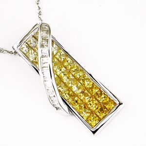 YELLOW SP & DIAMOND PENDANT