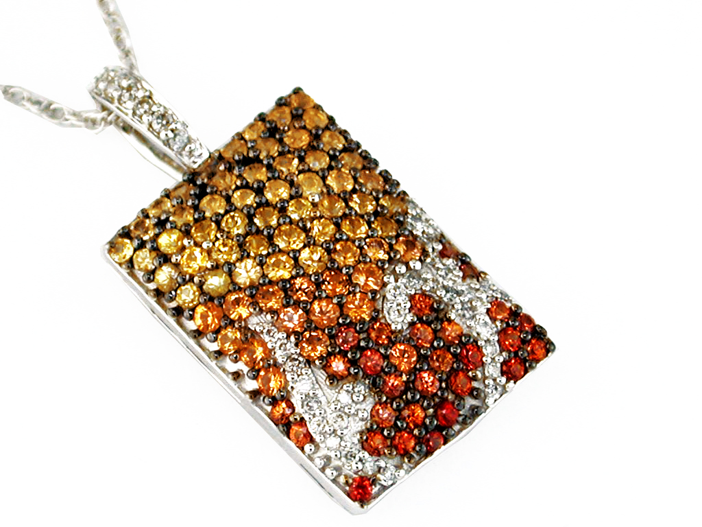 DIA & FANCY SAPPHIRE PENDANT