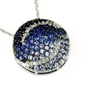 SAPPHIRE & DIA CIRCLE PENDANT