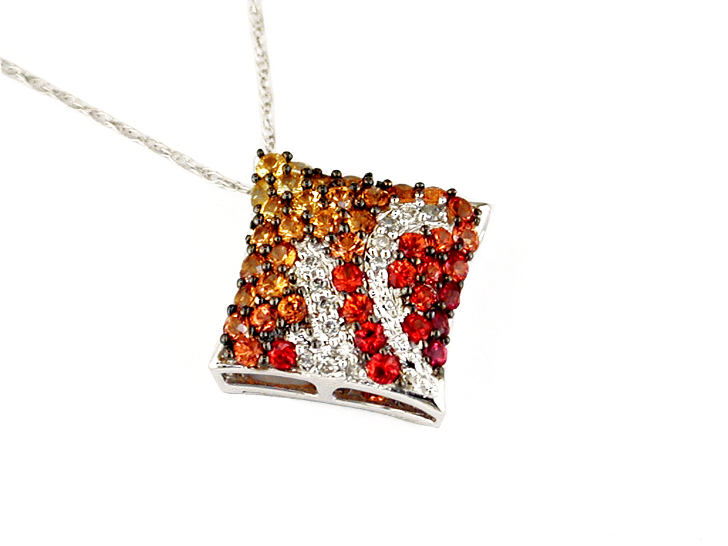 DIA & FANCY SAPPHIRE PENDANT