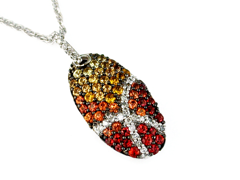 DIA & FANCY SAPPHIRE PENDANT