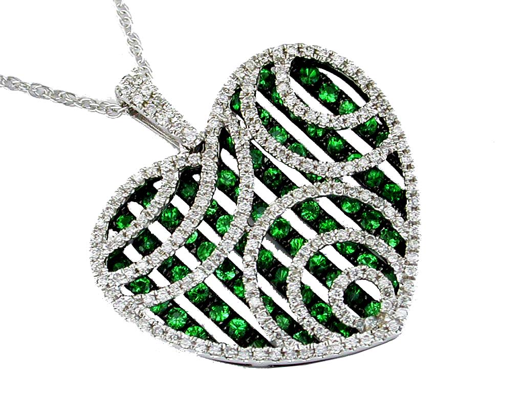 DIAMOND &GREEN GARNET PENDANT