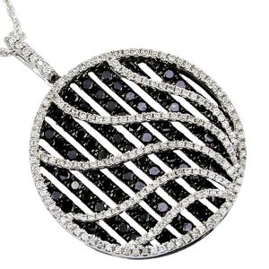 BLACK DIA & DIA CIRCLE PENDANT