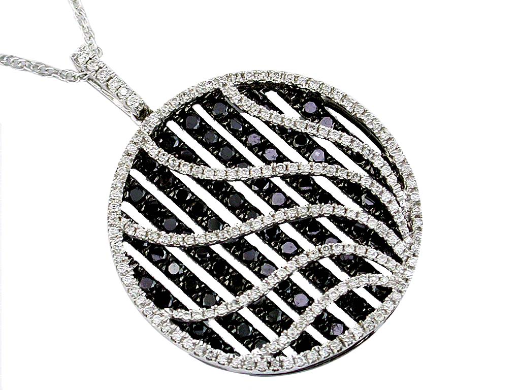 BLACK DIA & DIA CIRCLE PENDANT