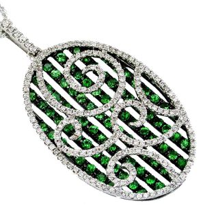 DIAMOND &GREEN GARNET PENDANT