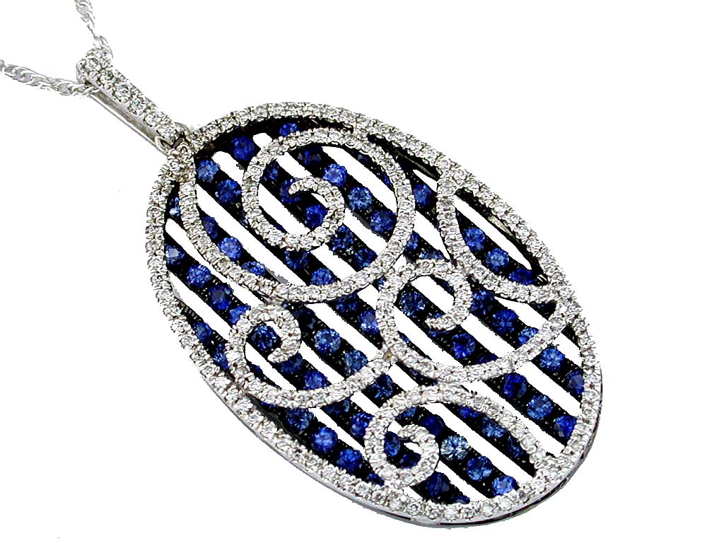 SAPPHIRE & DIAMOND PENDANT