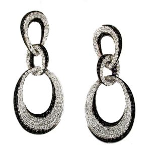 BLACK DIAMOND & DIA EARRING