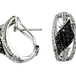 DIAMOND &BLACK DIAMOND EARRING