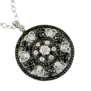 BLACK DIA & DIA CIRCLE PENDANT
