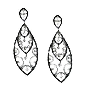 BLACK DIAMOND & DIA EARRING