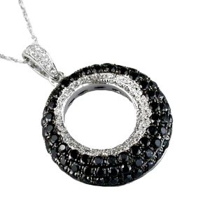 BLACK DIA & DIA CIRCLE PENDANT